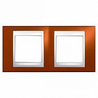 Рамка 2 поста UNICA ХАМЕЛЕОН, горизонтальная, оранжевый | код. MGU6.004.869 | Schneider Electric